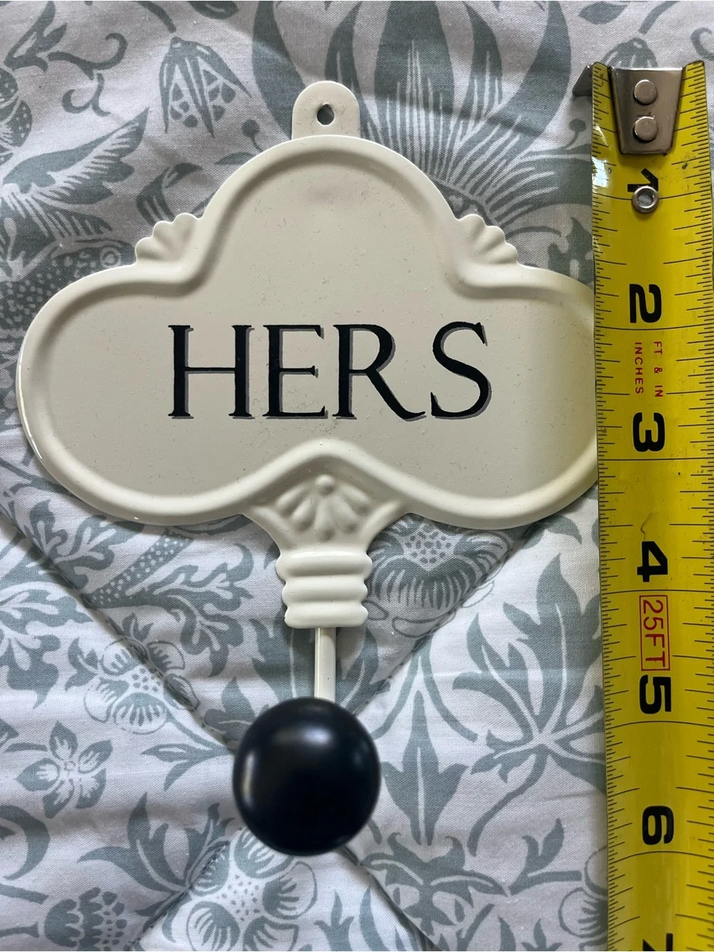 His and Hers Cream Wall Hook Set - Decorative Bathroom Hooks